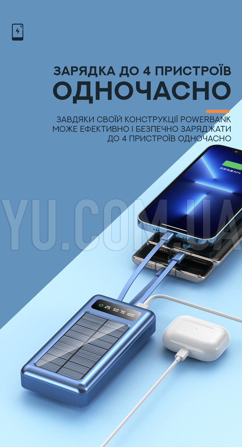 Потужний Powerbank UKC SOLAR Z 102B на сонячній батареї 20000mAh Потужний Powerbank UKC SOLAR Z 102B на сонячній батареї 20000mAh